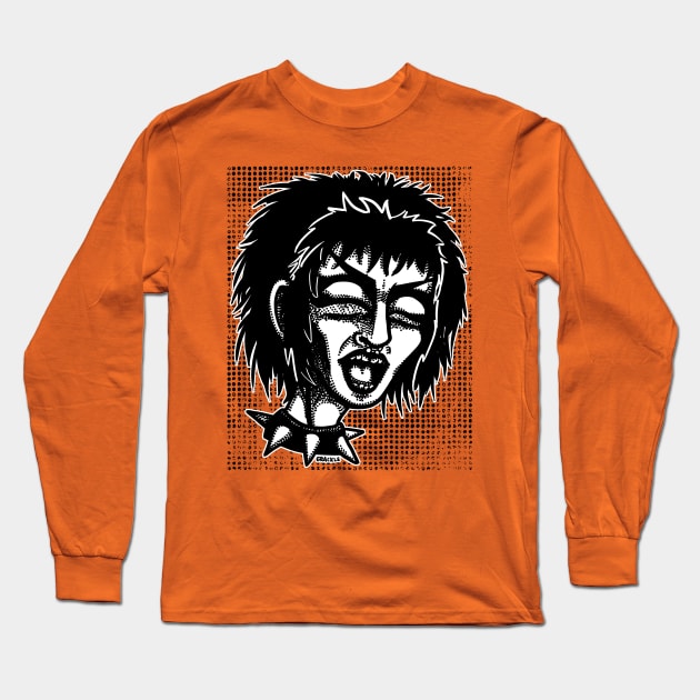 Punk Halftones Long Sleeve T-Shirt by Jan Grackle